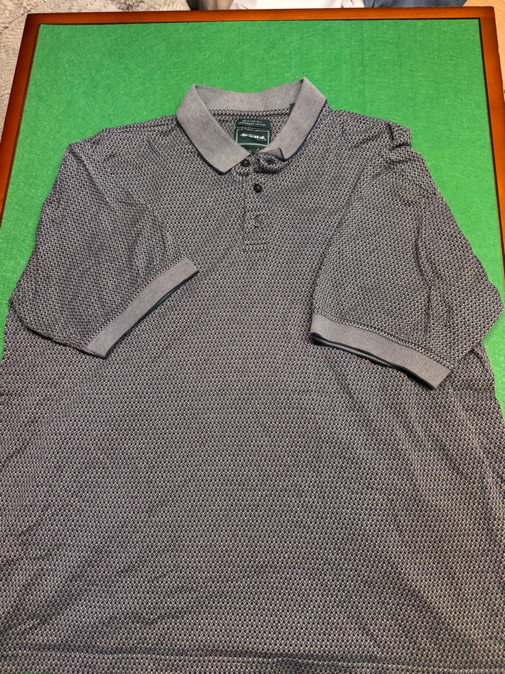 Vintage bollé golf Men's Charcoal Micro-Pattern Polo